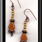 SPECIAL DESIGN, COPPER AND CARNELIAN EARRINGS (E-3119)