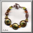 UNIQUE LAMPWORK, CRYSTAL AND COPPER BRACELET (B-1112)