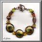 UNIQUE LAMPWORK, CRYSTAL AND COPPER BRACELET (B-1112)