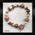 ORIGINAL COPPER & GLASS PEARLS, BRACELET (B-1104)