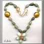 SUMMER NECKLACE WITH HAND MADE FOCAL FLOWER (N-2163)