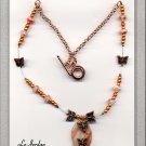 BUTTERFLIES NECKLACE IN COPPER TONE (2170)