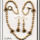 BEAUTIFUL SET OF NECKLACE AND EARRINGS IN FLOWERS DESIGN (S-4051)