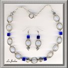 IMPRESSIVE  SET IN BLUES AND SILVER TONE (S-4053)