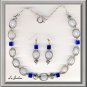 IMPRESSIVE  SET IN BLUES AND SILVER TONE (S-4053)