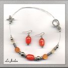 LIGHT SUMMER SET OF NECKLACE AND EARRINGS (S-4057)