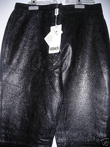 NEW Versace Distressed Leather Pants - EUR 40/US 26