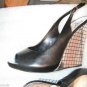 NEW Giuseppe Zanotti Black Leather "Mirror" Wedges EU 37.5/US 7
