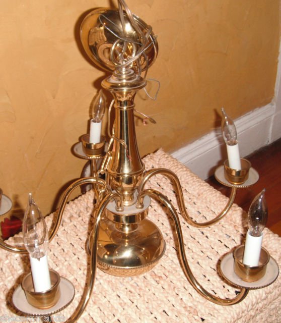 Brass 5-Arm Chandelier
