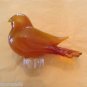 Handblown Glass Amber Bird Figurine with Scallop Base