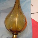 VINTAGE Amber Blown Glass Table Lamp