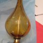 VINTAGE Amber Blown Glass Table Lamp