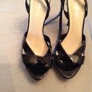 Via Spiga Black Patent Leather Strap Sandals - US 8B