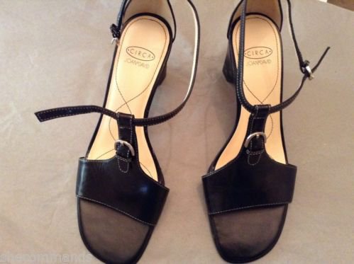 NEW Joan & David Black Leather Sandals - 8.5