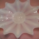VINTAGE White Opaline Opalescent "Starburst" Glass Dish