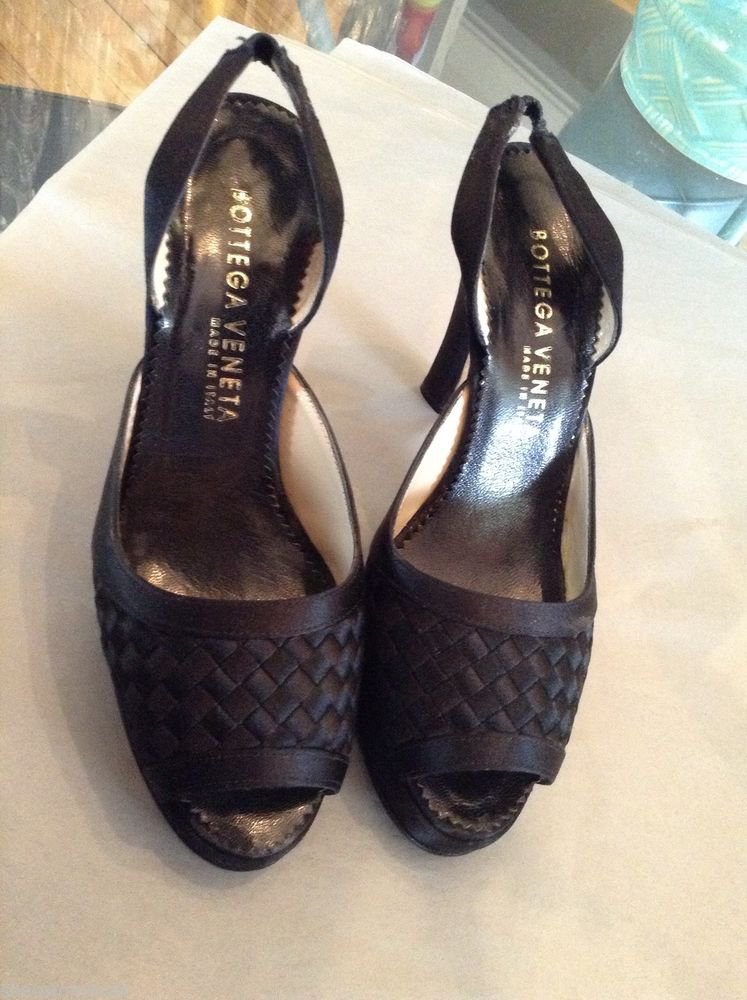 Bottega Veneta Black Platform Slingbacks - EU 35/US 5