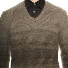 NEW John Varvatos Mohair-Blend Ombre Cableknit V-Neck Sweater - S