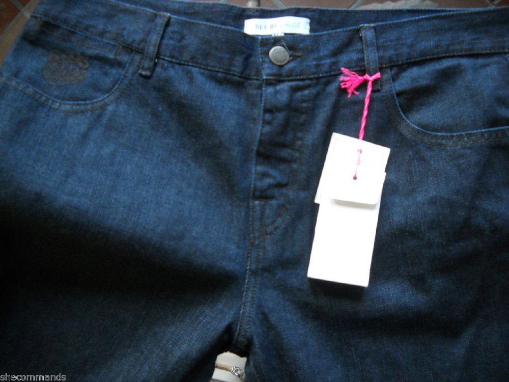 NEW SEE by Chloe Dark Blue Cropped/Capri Denim Jeans - Sizes 29 and 30