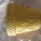 VINTAGE Yellow 5 1/2" Floral Motif Flower Pot