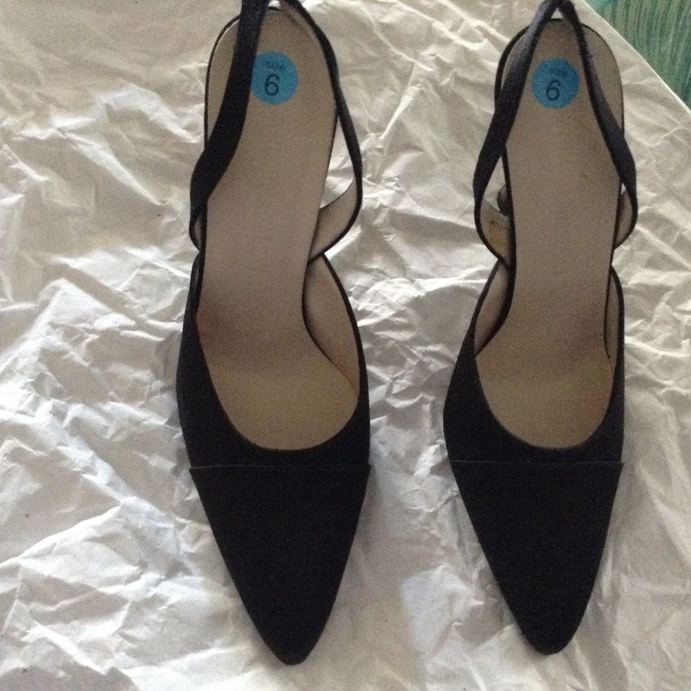 NEW Giorgio Armani Black Satin Slingbacks - EU 36.5/US 6
