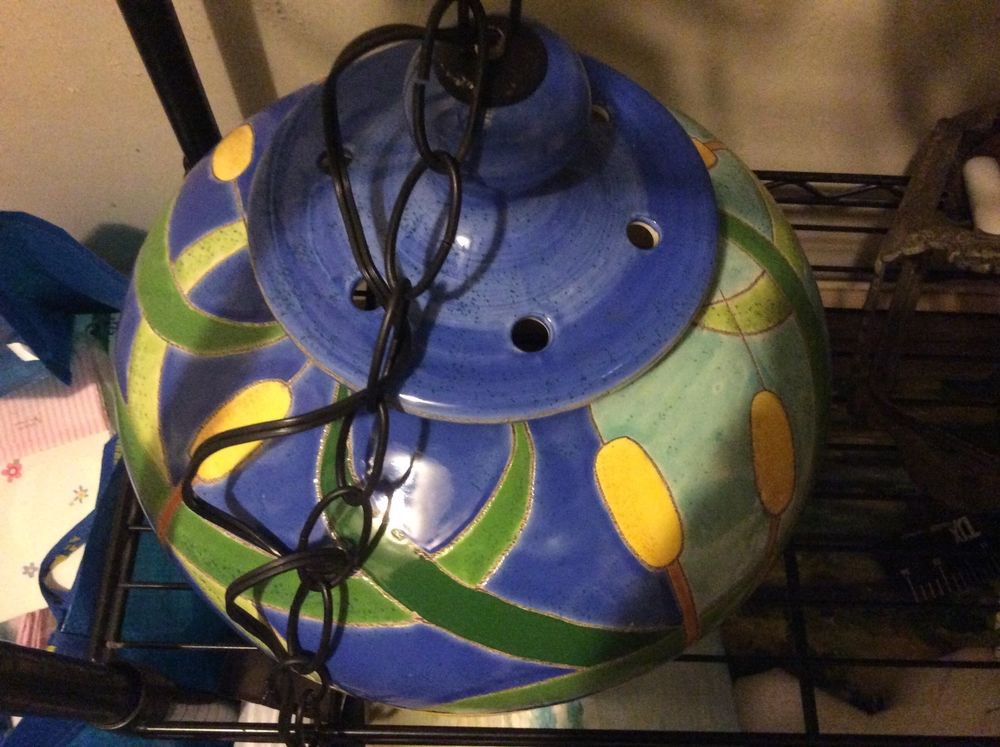 VINTAGE Ceramic Hanging Light Fixture