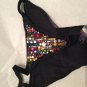 NEW La Perla Bejeweled/Beaded Black Velvet Thong - Size L 4