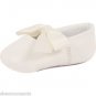 NEW Ivory Leather w/ Satin Ribbon Crib Shoe - 0