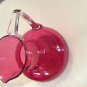 VINTAGE Handblown Rose Glass Pitcher with Applied Handle