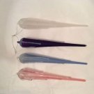 VINTAGE SET OF 4 Frosted Glass Icicle Ornaments - ~10"
