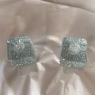 EXCELLENT CONDITION Pair of Blenko  Art Glass Iceberg Votive Candle Holder