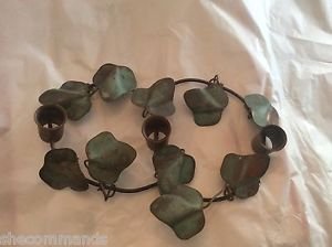 VINTAGE Arts and Crafts 3-Stem Solid Copper Candle Holder