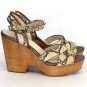 NEW Coach Nikkie Snakeskin Print Wedge Platform SandalS - 9.5