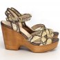 NEW Coach Nikkie Snakeskin Print Wedge Platform SandalS - 9.5