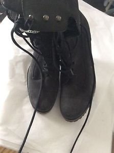 NEW MIU MIU by Prada Gray Suede Lace-up Boots - EU 37/US 6.5