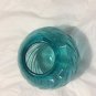 HAND BLOWN Art Glass Swirled Orb Vase w/ Silver - 5"