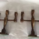 VINTAGE Pair (2) Solid Brass Arts and Crafts Styled 3-Arm Candleholders