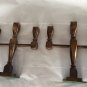 VINTAGE Pair (2) Solid Brass Arts and Crafts Styled 3-Arm Candleholders