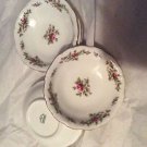 NEW Johnn Haviland China Moss Rose Pattern w/ Gold Edging Set of 7 Berry Bowls