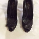 VERY GOOD CONDITION Brooks Brothers Women's Open Toe Black Pumps - 8.5