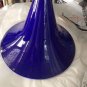 EXC CONDITION Mid-Century Modern Cobalt Blue Glass Funnel-Shaped Ceiling Pendant