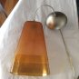 EXC CONDITION Pair of Contemporary Blown Glass Light Fixture w/ Gold Leaf Band