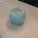VINTAGE Fenton Blue Opalescent Ribbed Vase