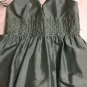 NEW Anne Klein 100% Silk Sage Green Halter Party Dress w/ Beading at Waist - 12