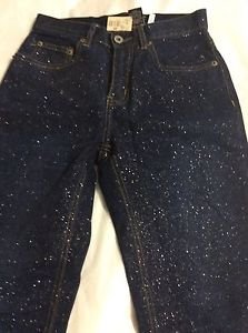 NEW Buffalo David Bitton Dark Denim Sparkle Glitter Glam Bootcut Jeans - 26