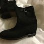 NEW J. Crew Womens Langston Black Suede Engineer Boot w/ Hidden Wedge - 7.5