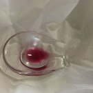 VINTAGE Swedish Flygsfors Kedelv Coquille Art Glass Signed Dish Bowl - 5.5"L