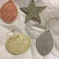 NEW Mixed Set of 4 Artisan Made Pottery Ornaments - 4"-5"