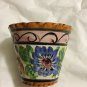 ANTIQUE Italian Colorful Pottery Flower Pot - 6" x 5.5"