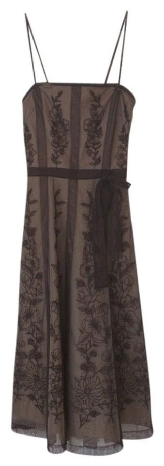 NEW BCBG Max Azria $260 Brown Mesh Dress with Floral Insets - 4