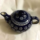 NEW Boleslawiec Zaklady Blue Dotted Spiral Teapot